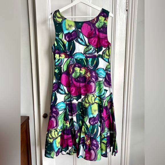 East Cotton Dress UK 12 Midi /Lined/Summer/Holiday/Floral/Classic/Elegant/Boho - Picture 3 of 13